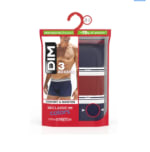 Boxer homme bleu/rouge coton stretch T3 DIM à 22,49€