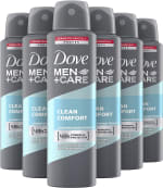 Dove Men+Care Anti-transpirant Deodorant Spray Clean Comfort 6 x 150ml voor €11,20 bij Amazon