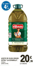 Aceite de OAceite de Oliva Virgen Extra 5L LA ESPAÑOLA por 20,90€liva Virgen Extra 5L LA ESPAÑOLA