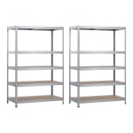Pack 2 Estanterías Modulares Metálicas con 5 Baldas por 91,75€