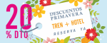 20% de descuento y además acumula Puntos Renfe en cualquier compra de tren+hotel de Renfe Viajes