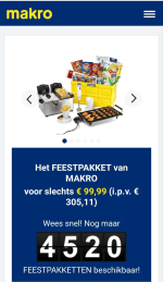 Feestpakket Makro voor €99,99 (België)