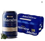Pack de 24 Latas x 33 cl de Mahou Maestra Doble Lúpulo, Cerveza Tostada Lager, Sabor Intenso y Espuma Cremosa, 7.5% Volumen de Alcohol por 15.29€