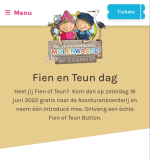 Heet jij Fien of Teun kom dan gratis naar de avonturenboerderij in Molenwaard