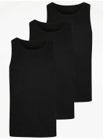 Black/Grey/White Plain Vests 3 Pack - £4