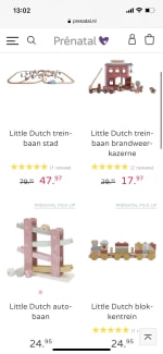 40% korting op Little Dutch treinbaan en accessoires.
