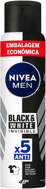 Desodorante da NIVEA Men Invisible Black & White de 200ml - R$ 12,59