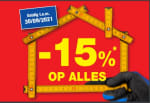 15% korting bij hubo op alles