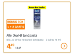 Alle Oral-B tandpasta 1 + 2 gratis bij AH