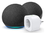 Echo Dot (4.ª generación), pack de 2, Antracita + Meross Smart Plug (enchufe inteligente WiFi), compatible con Alexa - Kit de inicio de Hogar digital por 44,98€
