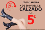 Selección de calzado a 5€, hay sneakers, botines, sandalias, unos 30 modelos