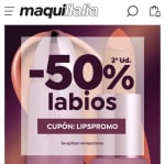 -50% de Descuento en la Segunda Unidad de sección Labios en Maquillalia.