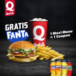 Gratis 1,5L fles Fanta bij aankoop van een maxi menu bij Quick