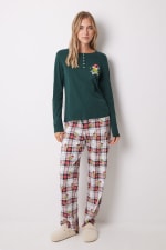 Pijama 100% algodón cuadros Grinch por 8,99€