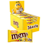 Boite de 36 Paquets de Bonbons Chocolat au Lait & Cacahuètes M&M's Peanut - 36 x 45g à 24,32€