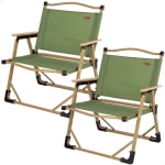 Pack 2 sillas plegables bajas glamping verde acero Aktive por 28,68€