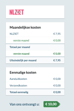 €10 cashback + 1 maand gratis NLZiet