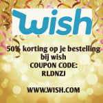 Wish 50% kortings code voor nieuwe gebruikers.