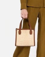 Bolso tote pequeño efecto rafia con asa bandolera extraíble por 13€