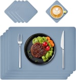 Juego de 4 Manteles Individuales de Piel Sintética, Lavables e Impermeables por 9,59€