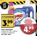 OMO aanbieding bij hoogvliet: 3 flessen voor €4,99