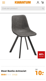 Prijsfout? Hoge korting op stoel Bastia