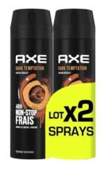 Déodorant dark temptation parfum chocolat AXE le lot de 2 sprays de 200mL