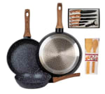Set de 3 Sartenes 20/24/28cm Royal Swiss + set cuchillos + set utensilios por 28,32€