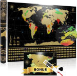YOUR ADVENTURE World Scratch Map XL (84 x 59.4 cm) + Bonus Krasmap Van Spanje (29.7 x 21 cm) en meer extra mappen voor €24,90