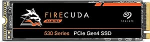 Disco Duro Seagate FireCuda 530 NVMe SSD, 2 TB, SSD interno, M.2 PCIe Gen4 ×4 NVMe 1.4, 7300 MB/s, 3D TLC NAND por 121.99€