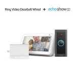 Ring Video Doorbell Wired + Adaptador de enchufe de Amazon + Echo Show 5 (2.ª generación, 2021) - Pantalla inteligente con Alexa | Vídeo HD, detección de movimiento avanzada y adaptador de enchufe por 49,99€