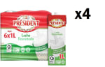 4 Packs de 6 Unidades de 1L de Leche Président desnatada por 20.27€