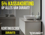 5% korting alles van Duravit bij Badkamerwinkel