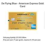 Gratis 20000 flying blue punten met American Express flying blue gold kaart amex