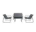 Conjunto de jardín Lazio 2 sofás + 2 sillas + mesa gris/negro por 79,99€