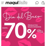 Hasta -70% Día del Beso en Maquillalia.