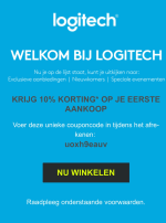 10% korting op je eerste aankoop bij Logitech