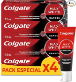 4 pastas dientes Colgate Max White con Carbón Activado por 6,94€