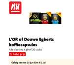 L'OR of Douwe Egberts koffiecapsules 2 verpakkingen voor €7 bij de Jumbo