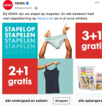 stapelkortingen bij HEMA ( 2+1 3+1 en meer)