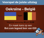 Voorspel de juiste uitslag 🇺🇦🇧🇪 en win een Bol.com tegoedbon