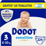 Dodot Pañales Bebé Sensitive 244 pañales por solo 36,62€ la unidad por 0,15€