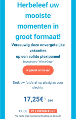 foto's af op plexiglas voor slechts  17,25€ ipv 23€