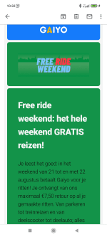 Free ride weekend: het hele weekend GRATIS reizen met Gaiyo