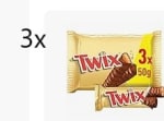 3x TWIX barritas de chocolate rellenas de caramelo y galleta bolsa 3 ud 150 gr por 5,94€