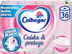 Colhogar, Cuida&Protege 3 x 12, Papel Higiénico con tecnología Odor Block, 36 Rollos por 13,01€