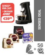 SENSEO Viva Café HD6563/60 inclusief 56 pads voor €39,99 + gratis cadeaupakket van €50