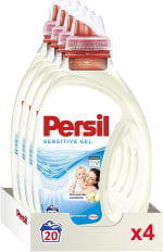 Persil Sensitive Gel, Vloeibaar Wasmiddel, Baby en Gevoelige Huid, 80 (4 x 20) wasbeurten voordeelverpakking voor €12,49