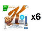 6 Paquetes de Barritas de cereales integrales con chocolate con leche belga Special K Kellogg's pack de 6 unidades de 20 g. por 11.53€