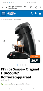 Philips Senseo + 80 senseo pads voor 29,99 euro